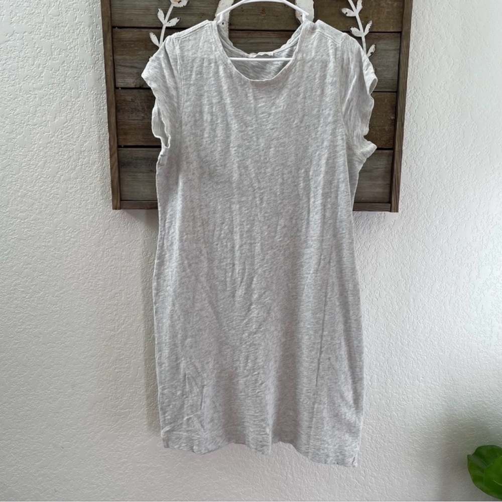 Peruvian Connection Light Gray Short Sleeve Tunic Tee/dress